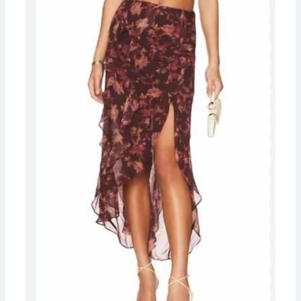 Free People Ruffles maxi skirt Flounce Around Floral size 2